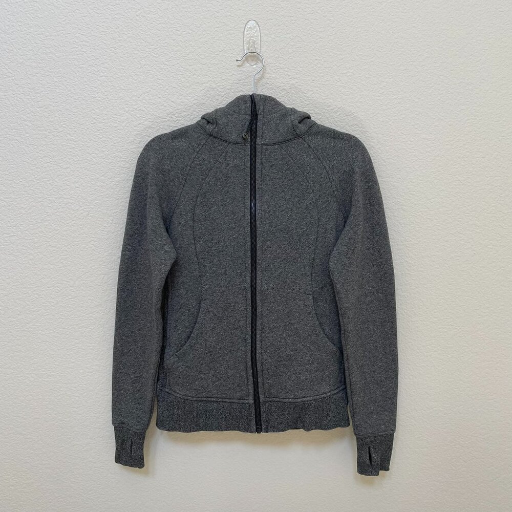 Lululemon Light Cotton Fleece Scuba Full-Zip Hoodie - Heathered Speckled Black